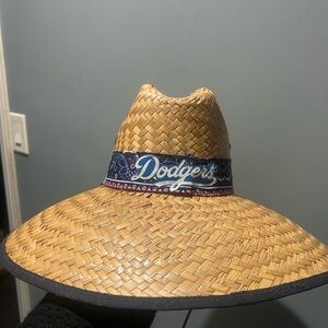 Dodgers Straw Sun Hat with Blue Band